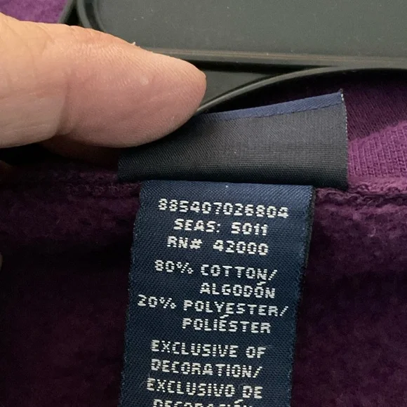 Basic Editions Rich Purple SweatShirt w/Butterflies. P2P 31-34. Size 3X. EUC - Picture 5 of 5